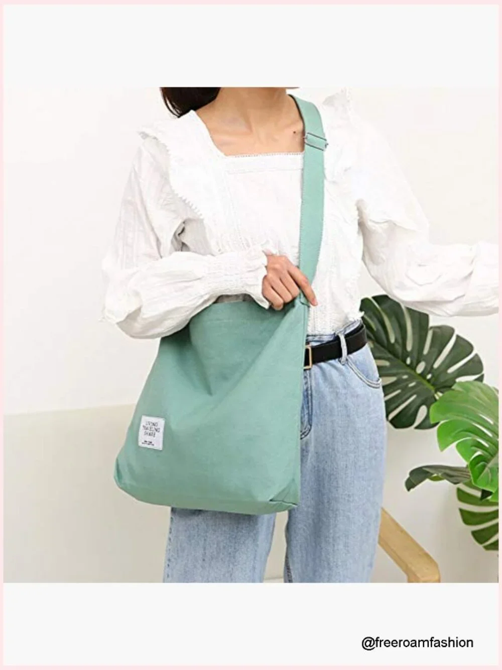 Canvas Hobo Crossbody Handbag Large Capacity Casual Tote Shoulder Bag